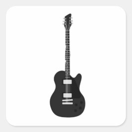 ロックンロール電気ギターとアコースティックギター スクエアシール