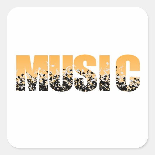 ロックンロール電気ギターとアコースティックギター スクエアシール (正面)