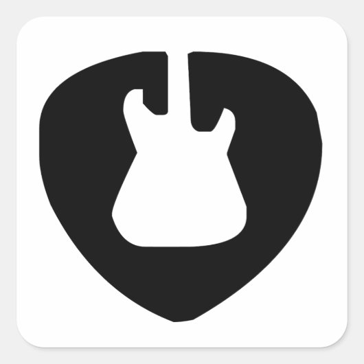 ロックンロール電気ギターとアコースティックギター スクエアシール (正面)