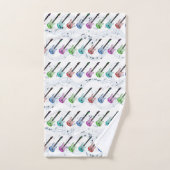 ロックンロール音楽タオルセット バスタオルセット (ハンドタオル)