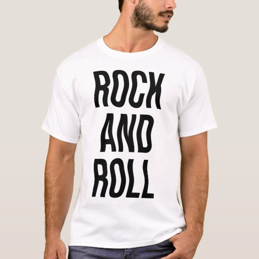 ロックンロール音楽デザイン Tシャツ (正面)
