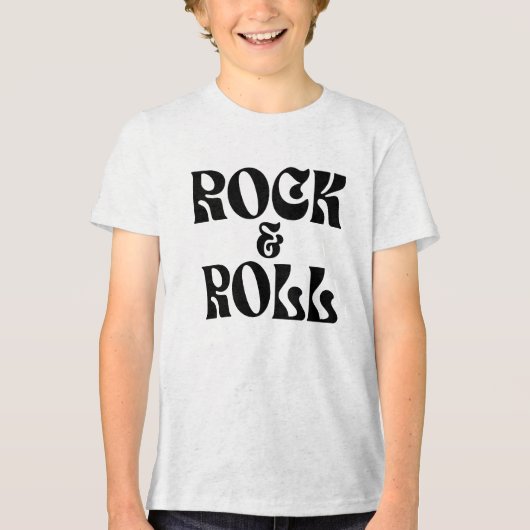 ロックンロール音楽ロゴデザイン トライブレンドＴシャツ (正面)