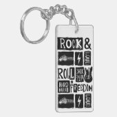 ロックンロール音楽好きの喜び キーホルダー (正面左)