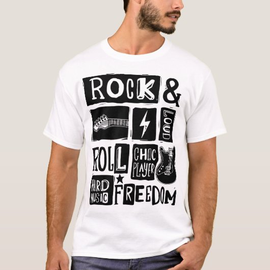 ロックンロール音楽好きの喜び Tシャツ (正面)