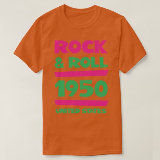 ロックンロール音楽1950ヴィンテージ Tシャツ (デザイン正面)