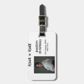 ロックンロール20th誕生日ガールの写真のモダエレガントー ラゲッジタグ (正面縦)