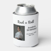 ロックンロール20th誕生日ガールの写真のモダエレガントー 缶クーラー (缶正面)