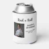 ロックンロール20th誕生日ガールの写真のモダエレガントー 缶クーラー (缶裏面)