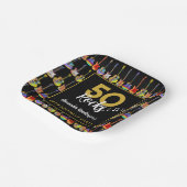ロックンロール50thバースデーパーティーカスタム ペーパープレート (傾斜あり)