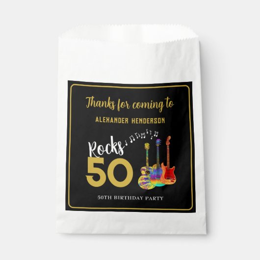 ロックンロール50th誕生日パーティーありがとう フェイバーバッグ (正面)