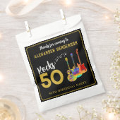 ロックンロール50th誕生日パーティーありがとう フェイバーバッグ (クリップ留めされた状態)