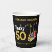 ロックンロール50th誕生日パーティー名 紙コップ (裏面)