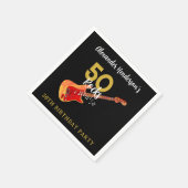 ロックンロール50th誕生日パーティー スタンダードカクテルナプキン (角)