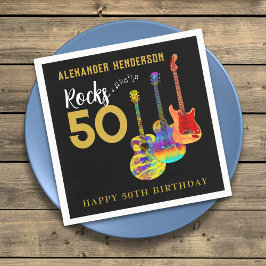 ロックンロール50th誕生日パーティー スタンダードカクテルナプキン