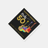ロックンロール50th誕生日パーティー スタンダードカクテルナプキン (角)