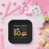 ロックンロール50th誕生日パーティー ペーパープレート (パーティー)