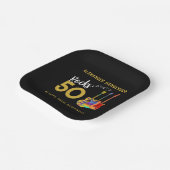 ロックンロール50th誕生日パーティー ペーパープレート (傾斜あり)