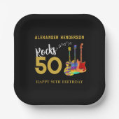 ロックンロール50th誕生日パーティー ペーパープレート (正面)