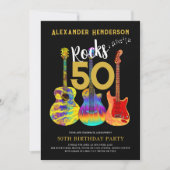 ロックンロール50th誕生日パーティー 招待状 (正面)