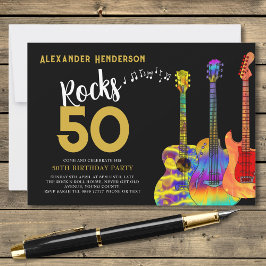 ロックンロール50th誕生日パーティー 招待状