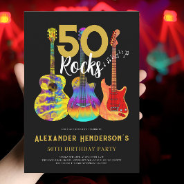 ロックンロール50th誕生日パーティー 招待状