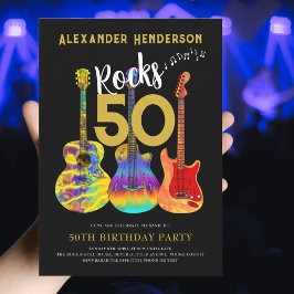 ロックンロール50th誕生日パーティー 招待状