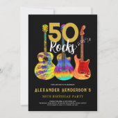 ロックンロール50th誕生日パーティー 招待状 (正面)