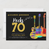 ロックンロール70th誕生日パーティー 招待状 (正面)