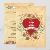 ロックンロール・ウェディング（ローズ） 招待状 (正面/裏面)