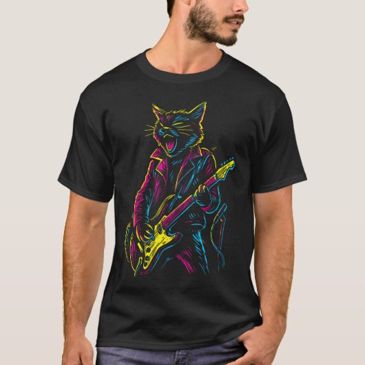 ロックンロール・キャット Tシャツ (正面)
