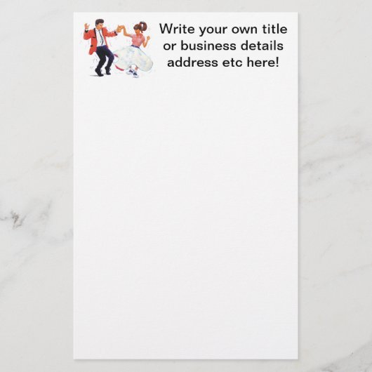 ロックンロール! クラシックな50年代のダンスのノスタルジア 便箋 (正面)