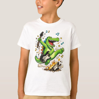 ロックンロール・クロコダイル ギター・スマッシュ キッズTシャツ Tシャツ