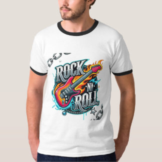 ロックンロール・グランジ・タイポグラフィーTシャツ Tシャツ