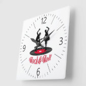 ロックンロール スクエア壁時計 (傾斜)