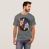 ロックンロール デビルホーンズ陰陽 Tシャツ (正面フル)