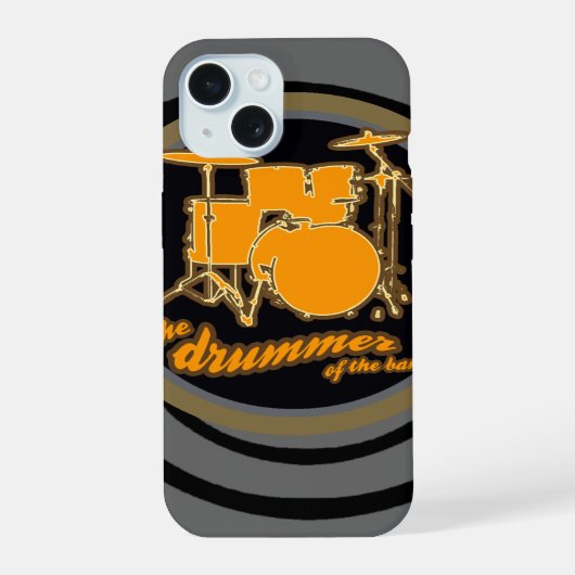 ロックンロール ~ ドラマー iPhone 15ケース (裏面)