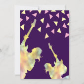 ロックンロール バースデー パーティー への招待　ネオンデザイン 招待状 (裏面)