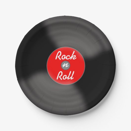 ロックンロール レコード ペーパープレート (正面)