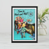 ロックンロール・レトロ・ジュークボックス・パーティー・カスタム 招待状 (スタンド正面)