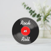 ロックンロール レトロ 誕生日 レコード 招待状 (スタンド正面)