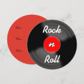 ロックンロール レトロ 誕生日 レコード 招待状 (正面/裏面)