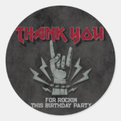 ロックンロール – ロックをテーマにした ラウンドシール (正面)