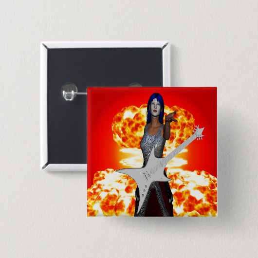 ロックンロール 缶バッジ (正面&裏面)