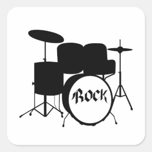 ロックンロール 電気 アコースティック ドラム バンド スクエアシール