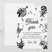 ロックンロール 黒白 バースデー サンクス カード (正面/裏面)