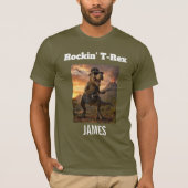 ロックンロールTレックスのエレキギター Tシャツ (正面)