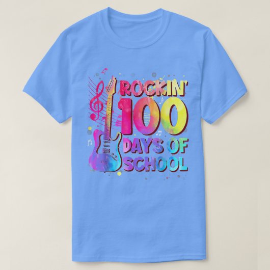 ロックン100日の学校シャツギター音楽のTeac Tシャツ (デザイン正面)