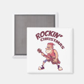 ロックン・クリスマス ギターを抱えたサンタの招待状 マグネット (正面/裏面)