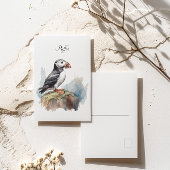 ロック上の可愛いパフィンのカスタマイズ ポストカード