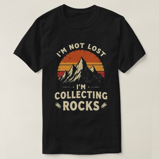 ロック収集家のジョークグッズ 面白い地質学者デザイン Tシャツ (デザイン正面)